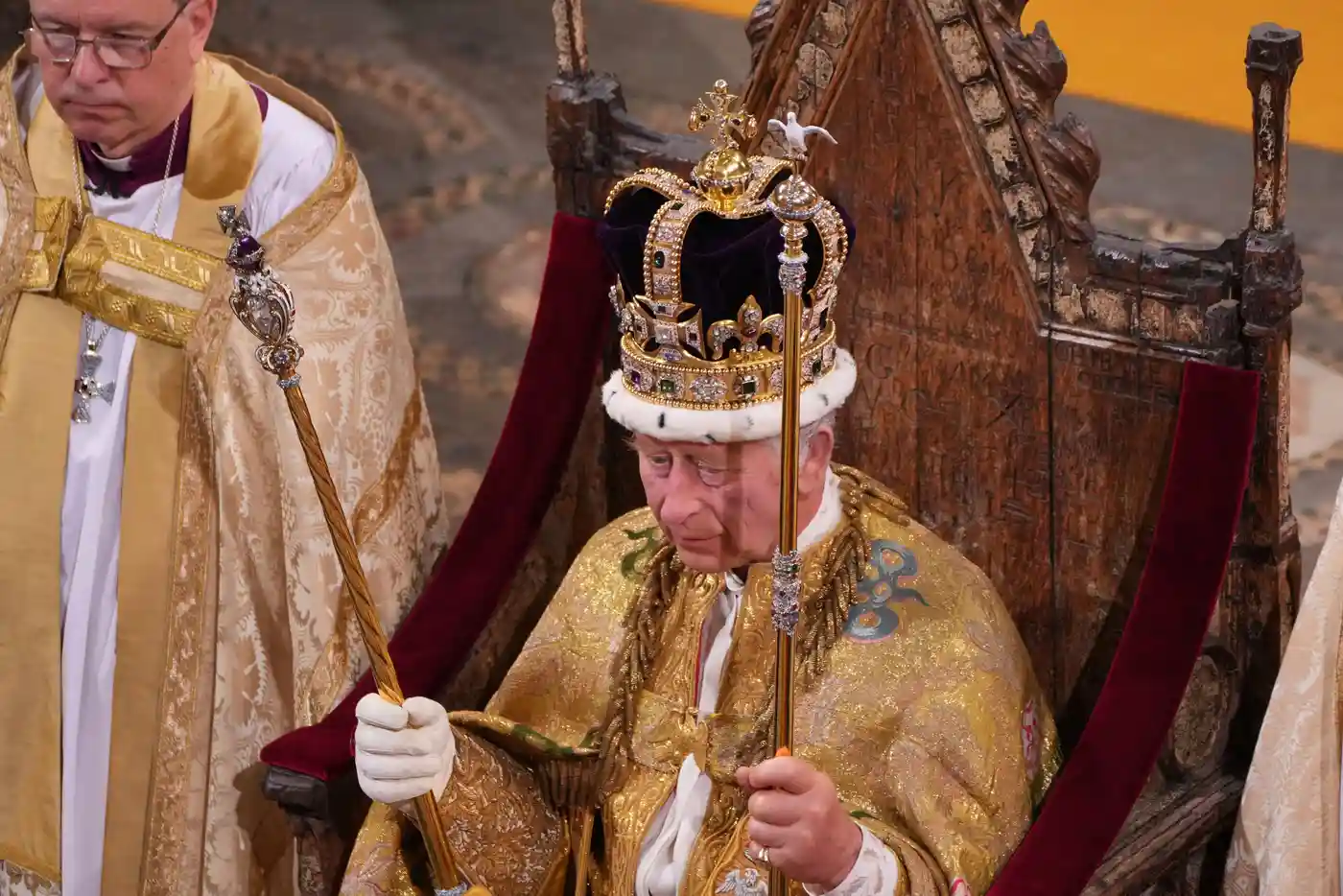 King Charles III crowned  at  Westminster Abbey.