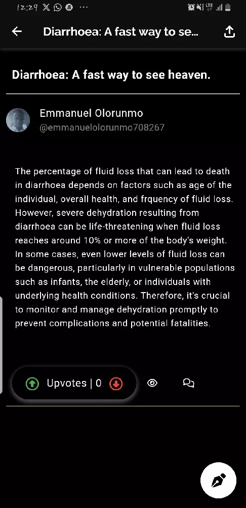 Diarrhoea(fluid loss): A fast way to see heaven