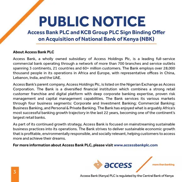 Access Bank to Acquire National Bank of Kenya