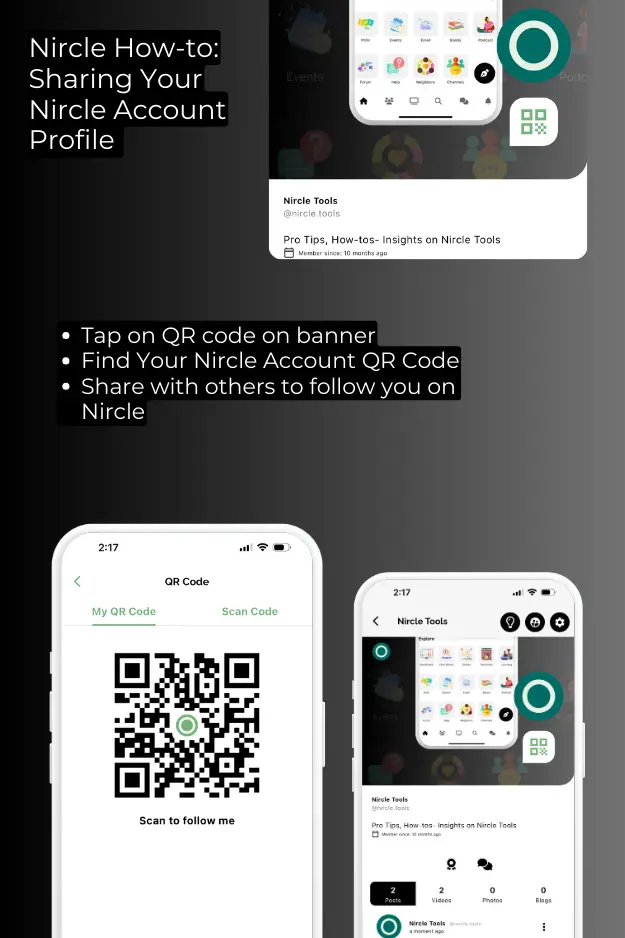  Sharing your Nircle QR code 