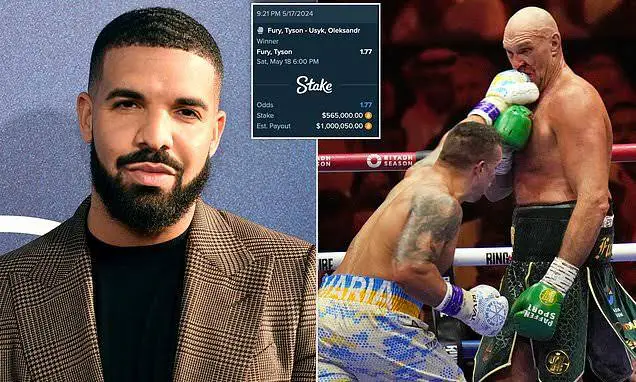 Singer Drake Loses Big Money After Staking On Fury To Beat Usyk