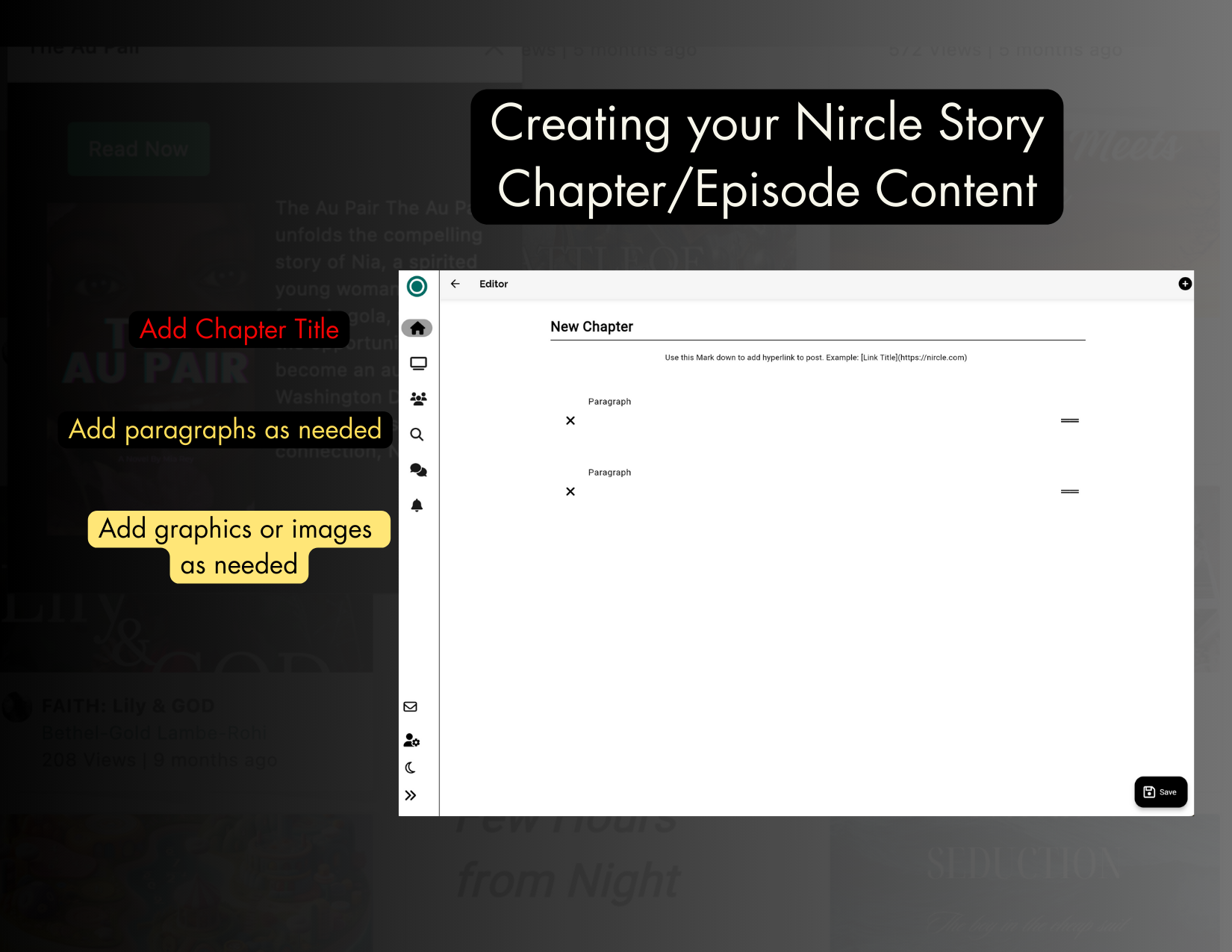 Adding Chapter content