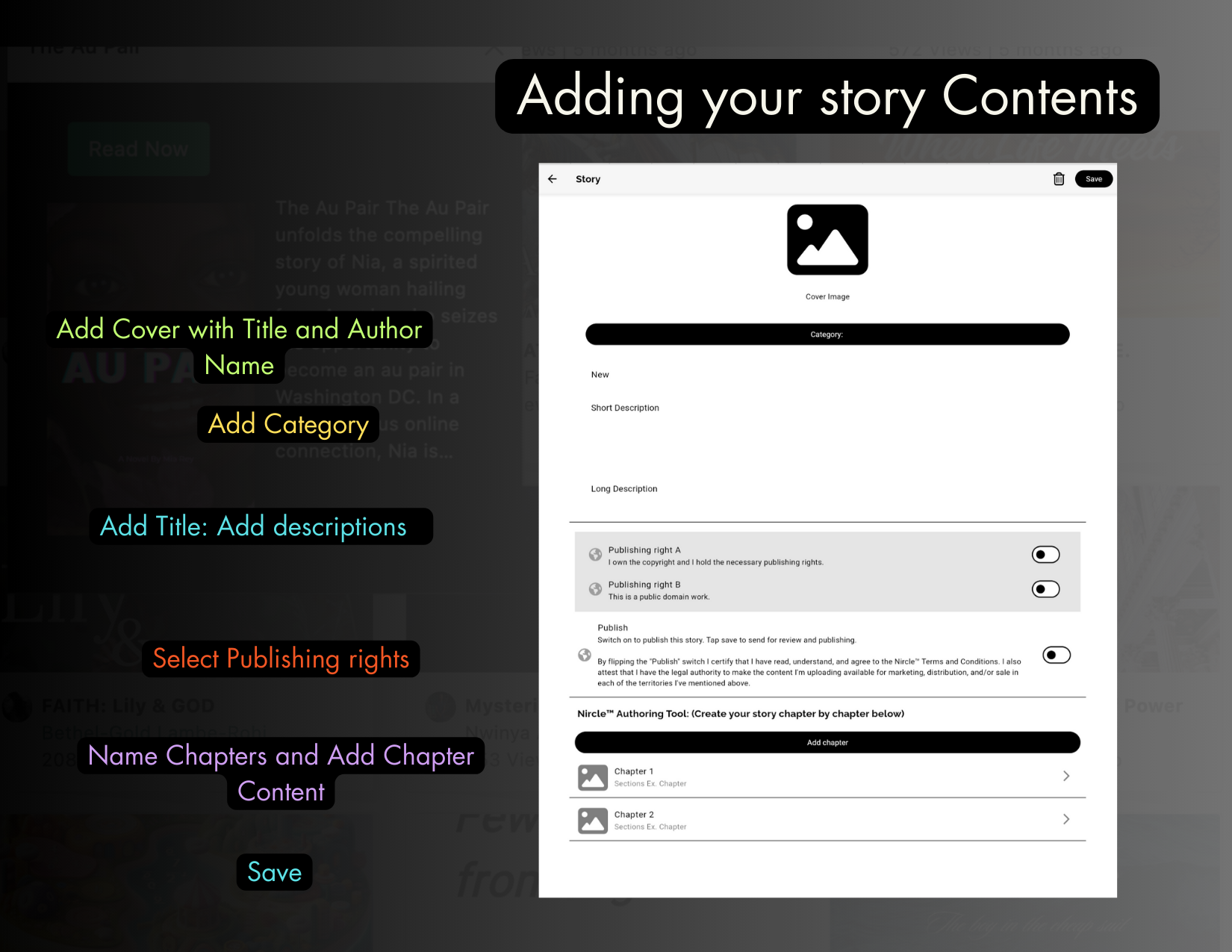 Prefill your content on the Story Creator Home Page