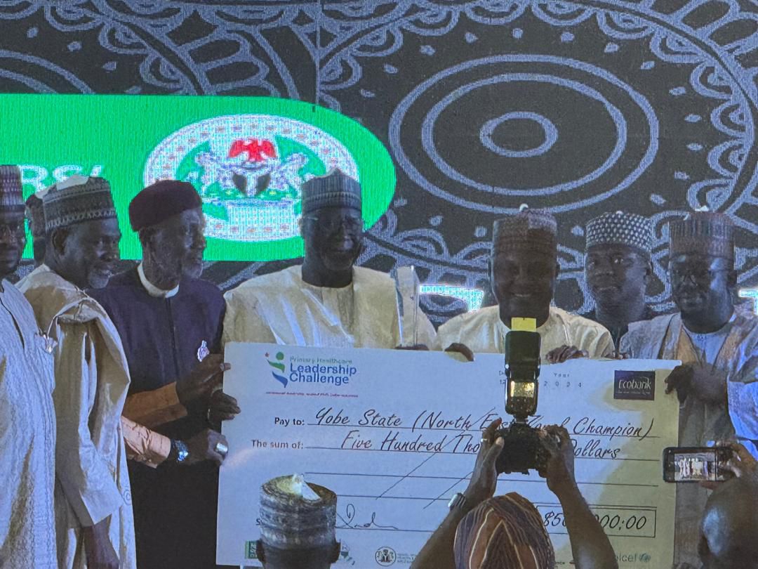 Yobe state came first position in primary health care leadership award, secured a prize of 5000 dollars