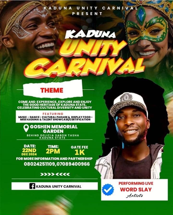 Kaduna unity carnival coming up 22 December and I will be performing live let's unite and have fun.#nircle #nirclefeeds #entertainment #music #Nigeria #kaduna #canival