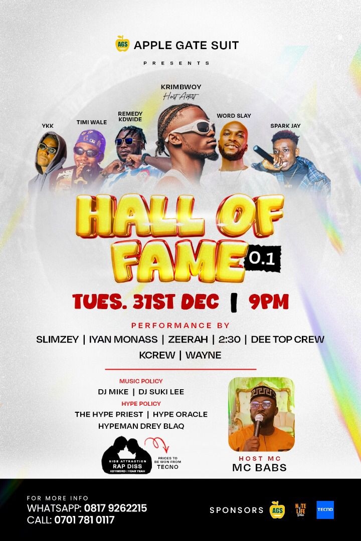 I will be performing live at Hall of fame happening in kaduna 31th December come let's have fun together #Entertainment #music #event #Nigeria #Kaduna