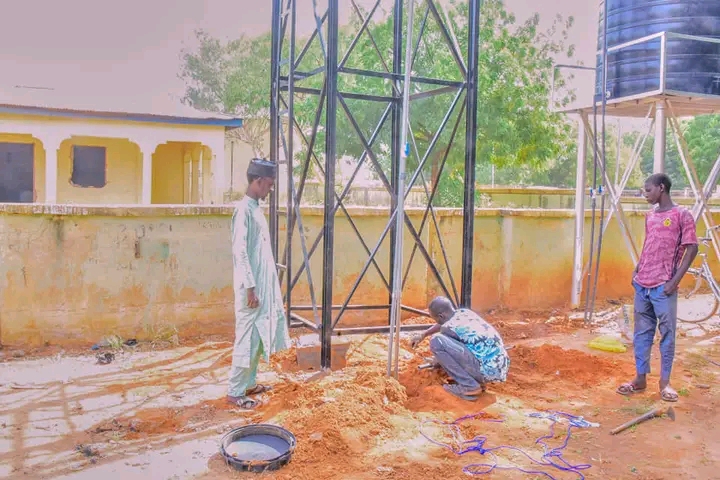 The ongoing installation of modern solar pumps, taps in Potiskum Local Government Secretariat by -Hon. Salisu Muktari