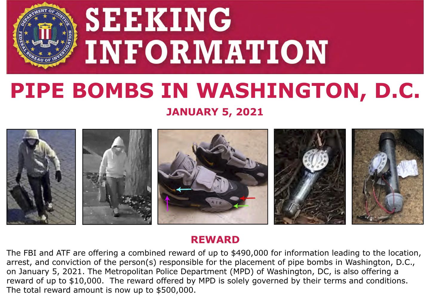 FBI releases new video of suspect planting pipe bomb near DNC offices on eve of Capitol riot