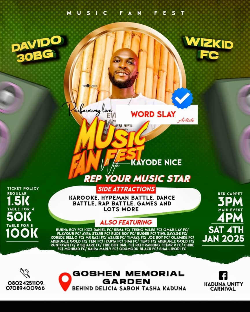 I will be performing live at music fan fest happening in kaduna let's have fun together fam#nircle #nirclefeeds #Entertainment #Music #show #Nigeria #Kaduna