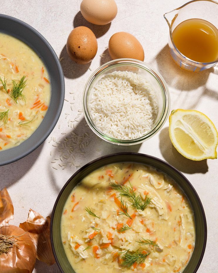 A mixture of egg and lemon gives this Greek chicken soup a velvety texture