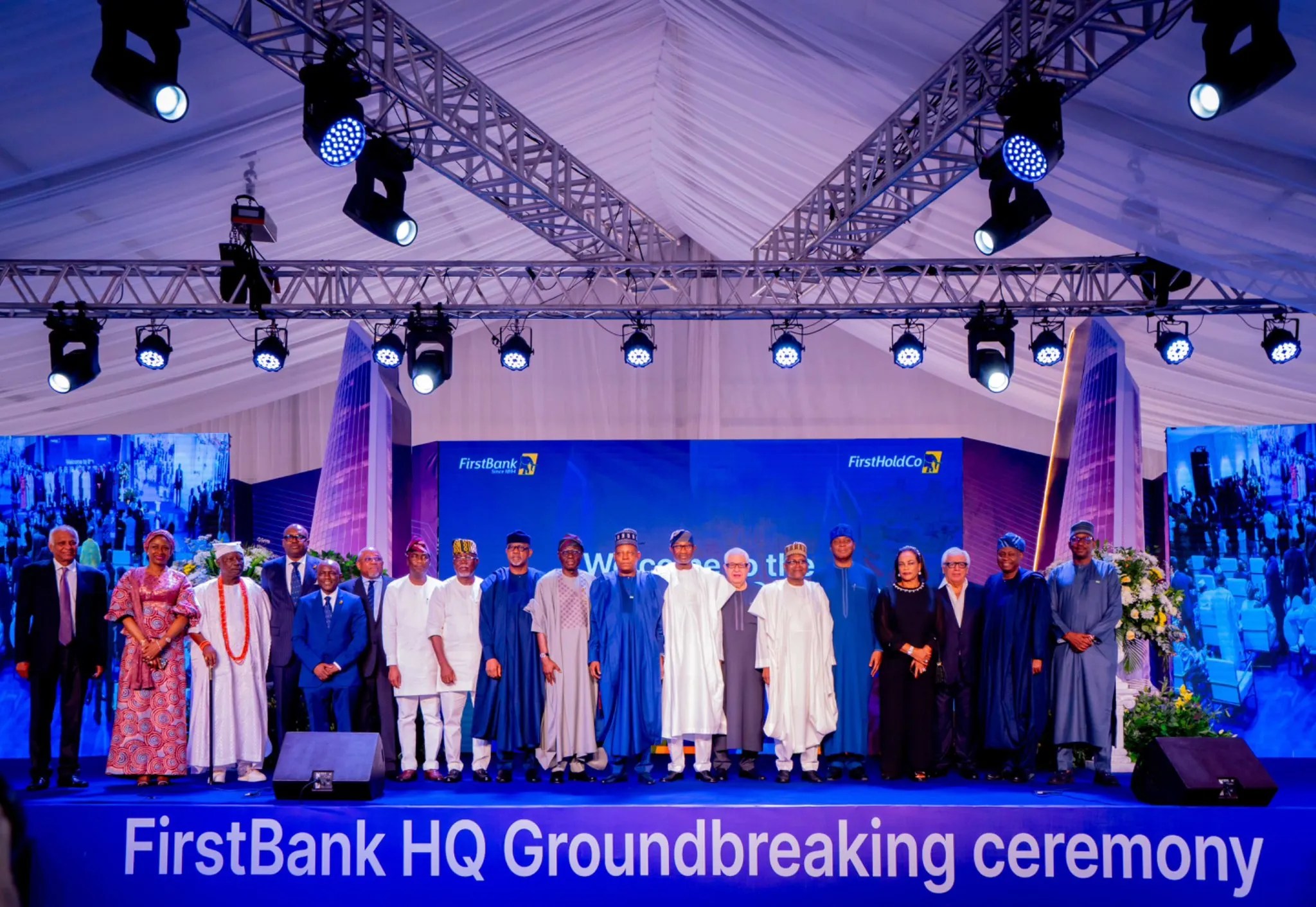 PHOTO STORY: Shettima, Dangote, others join Otedola for groundbreaking ceremony of First Bank headquarters