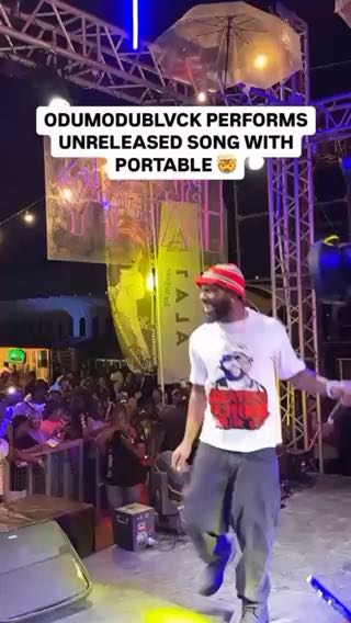 odumodublvck performs unreleased song with Portable in