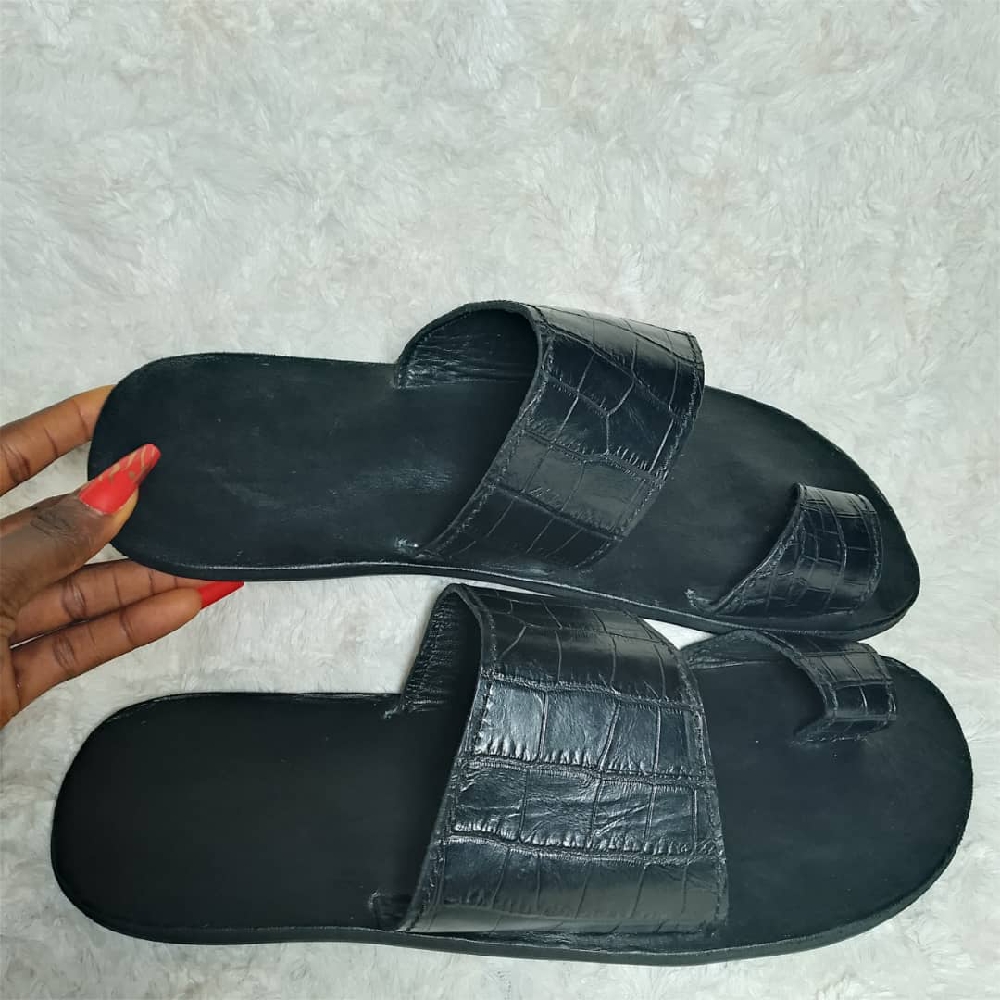 Croc skin slippers 