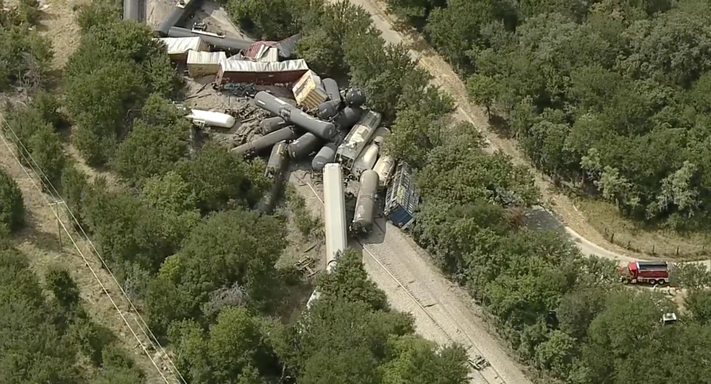 35 Union Pacific train cars derail near Texas town, no injuries reported