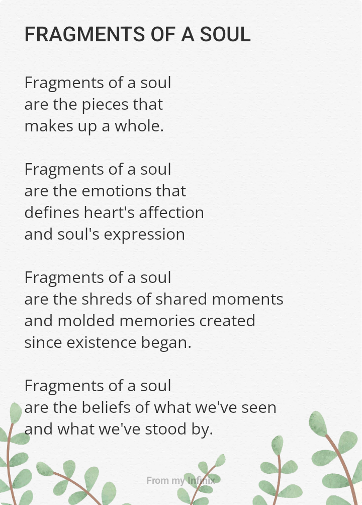 FRAGMENTS OF A SOUL 