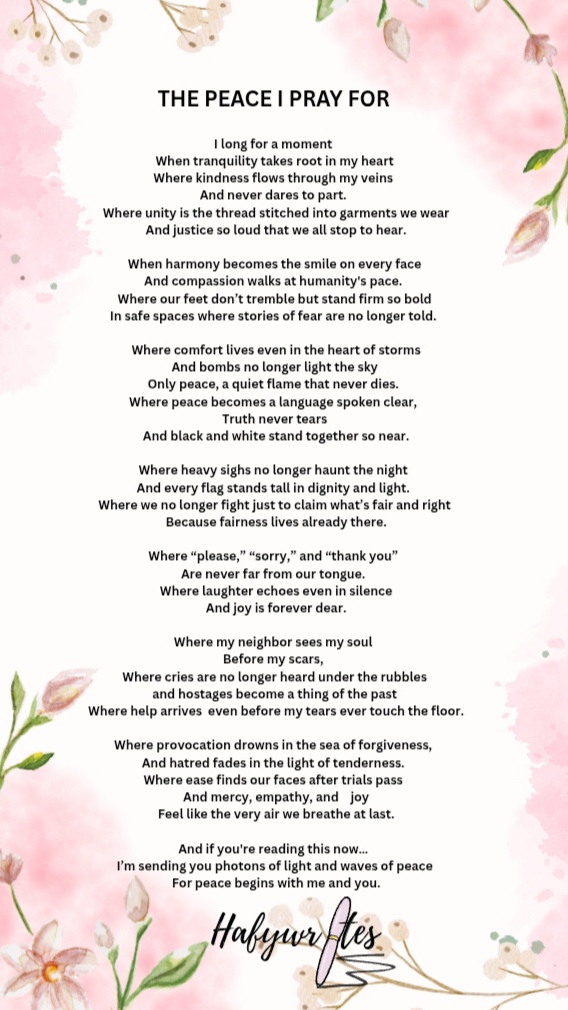 DAY 05/10 - THE PEACE I PRAY FOR