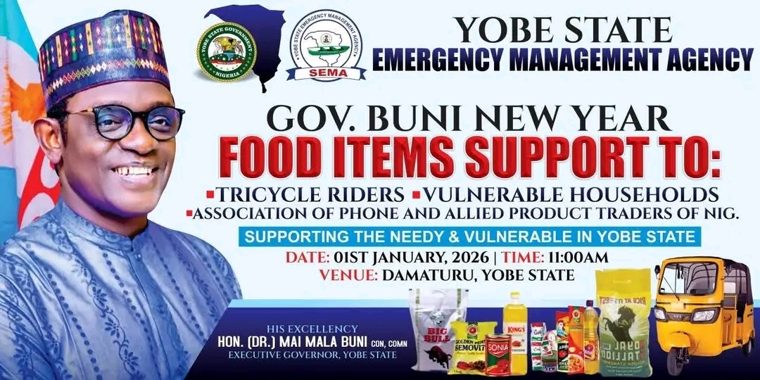 Gov. Buni Opens 2026 with Food Support for 2,000 Informal Workers, Vulnerable Families across Yobe 