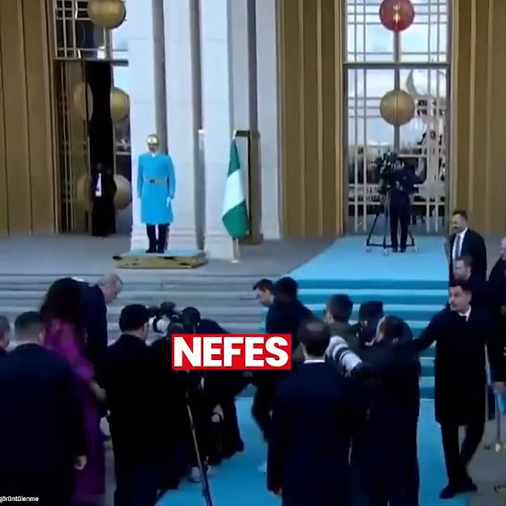 Moment President Tinubu fell during a reception parade in Türkiye
