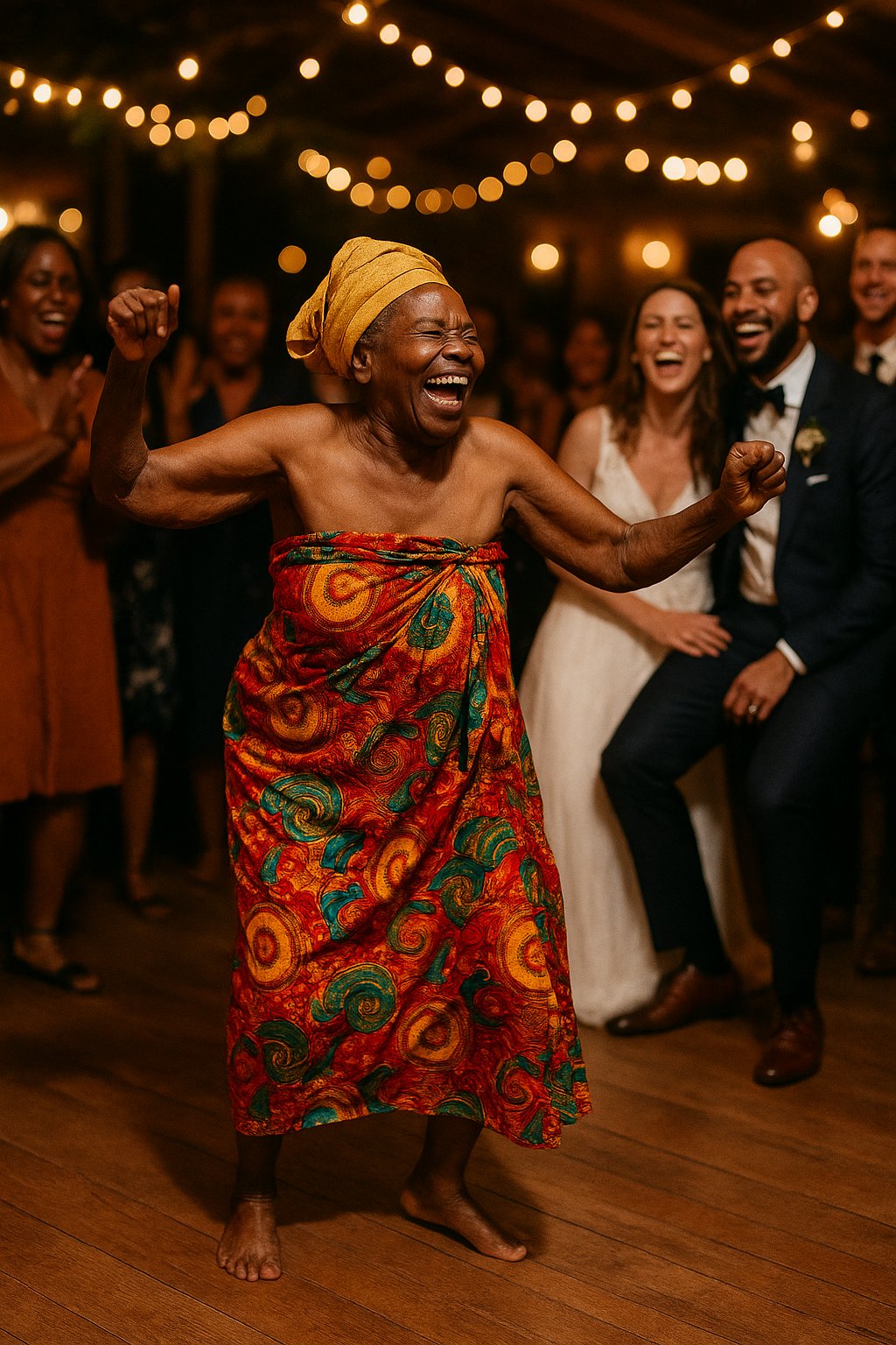 The mother of the groom danced like nobody was watching.