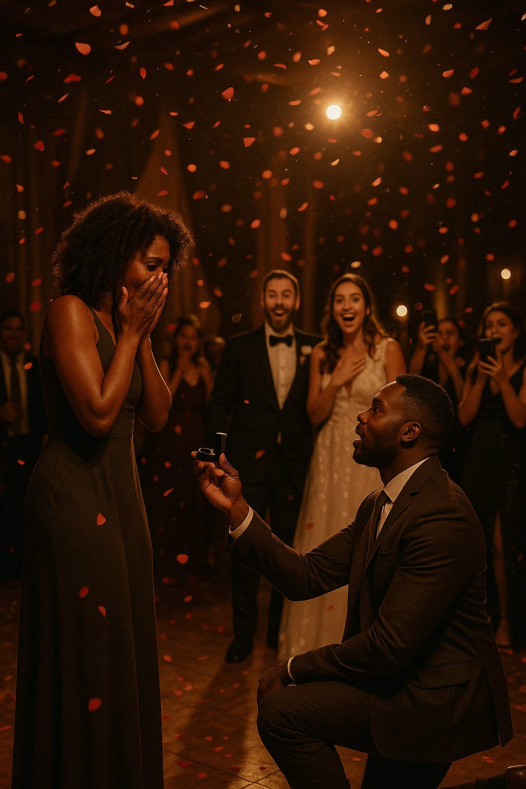 He proposed at the reception. Not to the bride.