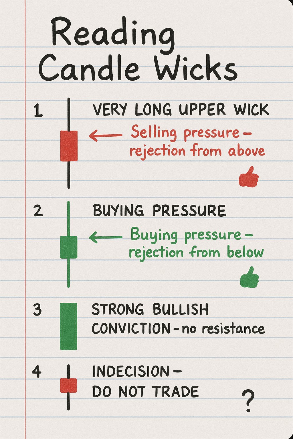 Reading candle wicks is the skill that separates beginners from profitable...