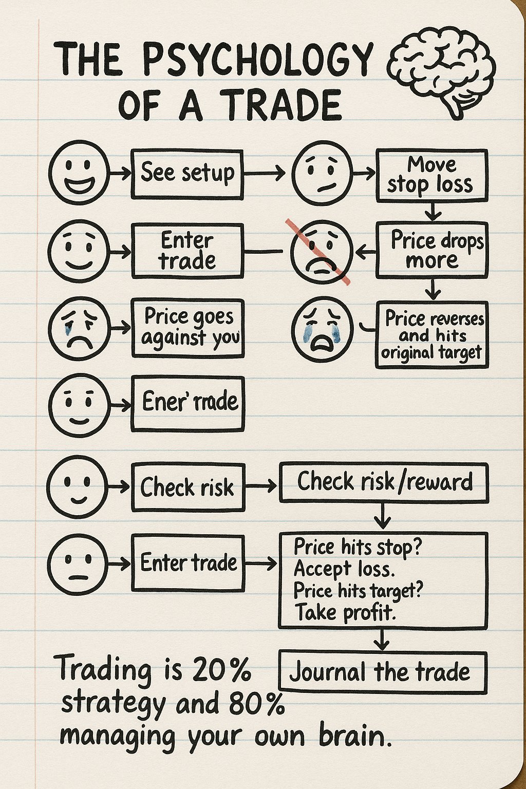 Trading is 20% strategy and 80% managing your own brain.