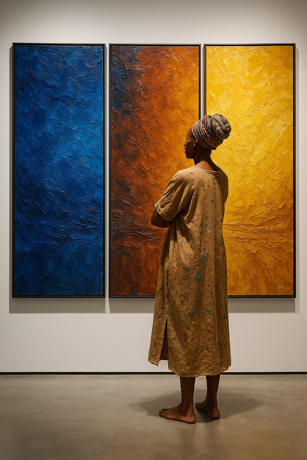 Three canvases. One breath.