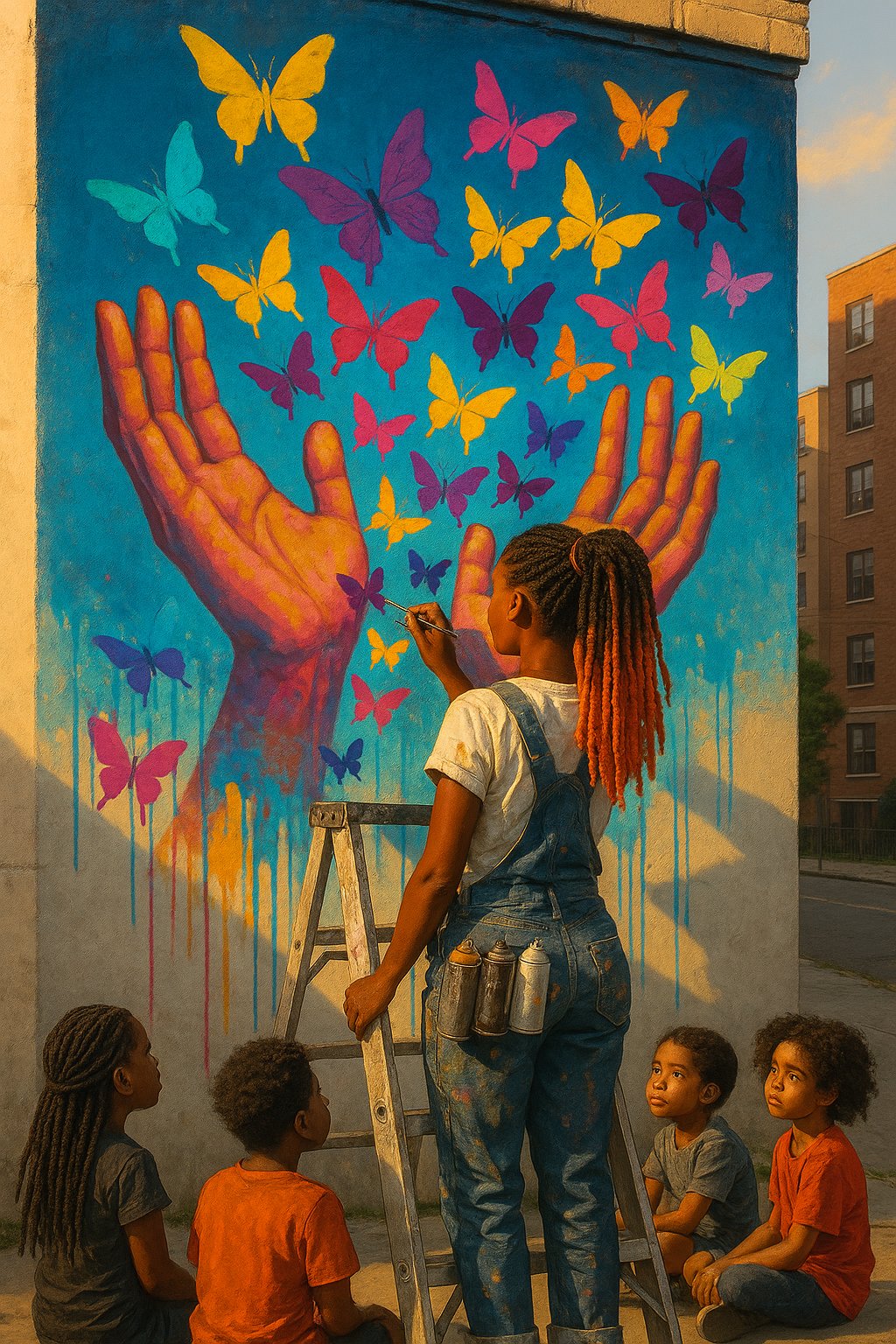 A kid asked me what the butterflies mean.