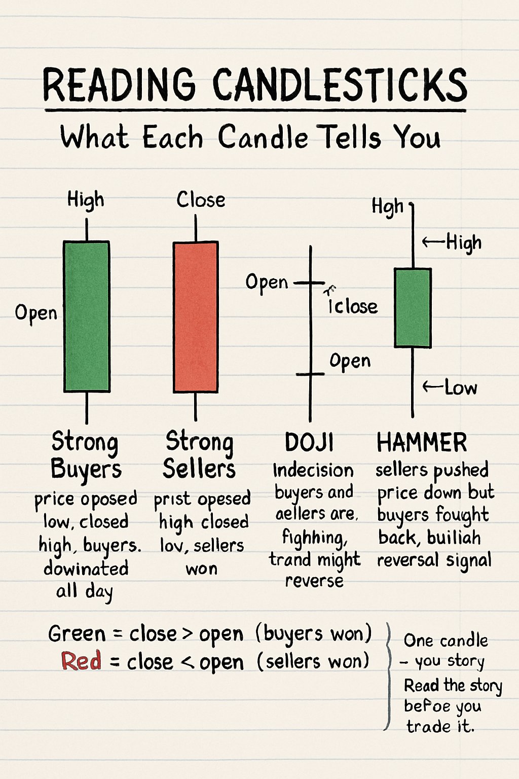 HOW TO READ CANDLESTICK CHARTS - Every candle tells a story