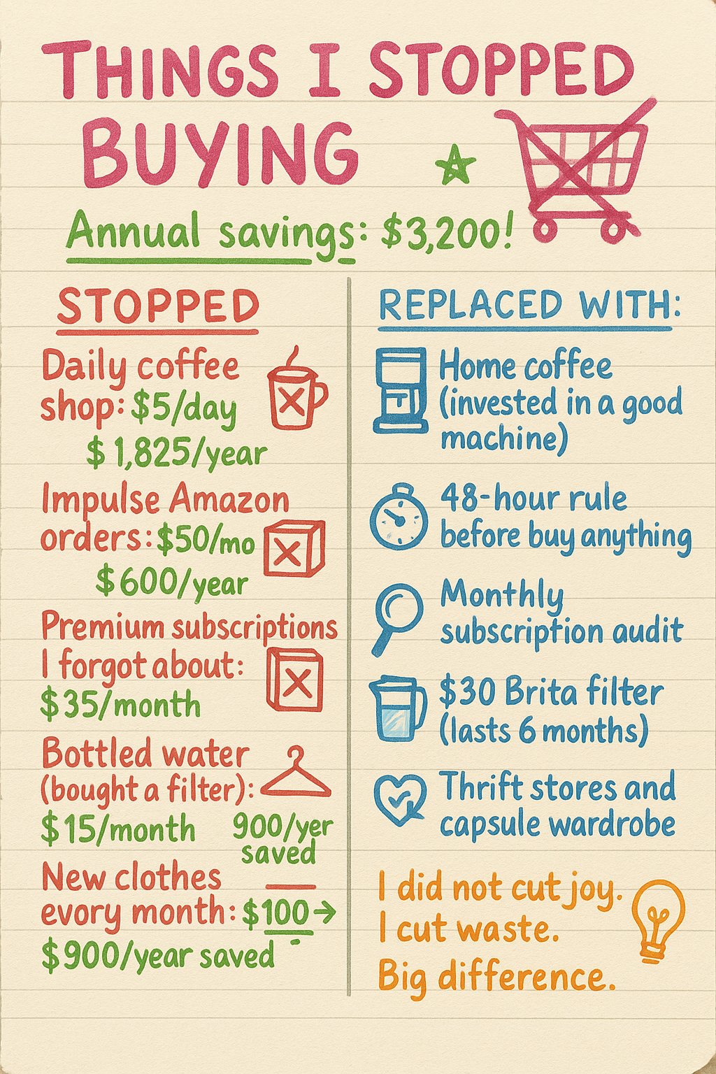 Things I Stopped Buying (Saved $3,200/Year)