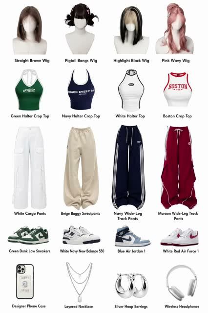 Trendy Fashion Collection 2026 💖 Cute Wigs, Y2K Tops, Baggy Pants, Sneakers & Accessories | Outfit