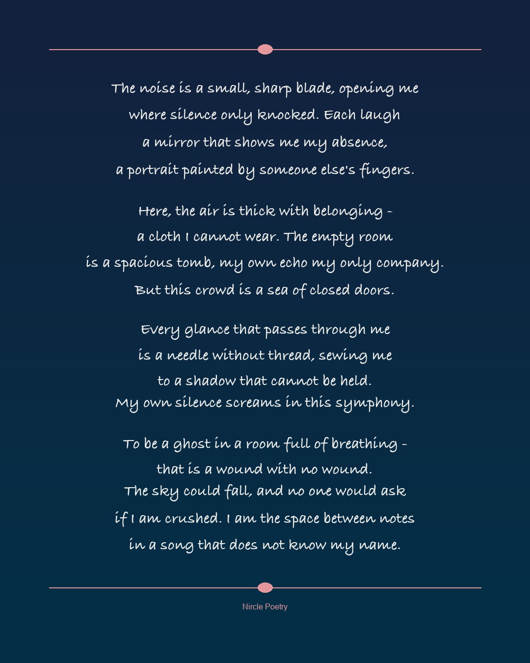 The weight of belonging only ghosts can feel - a presence so heavy it leaves...